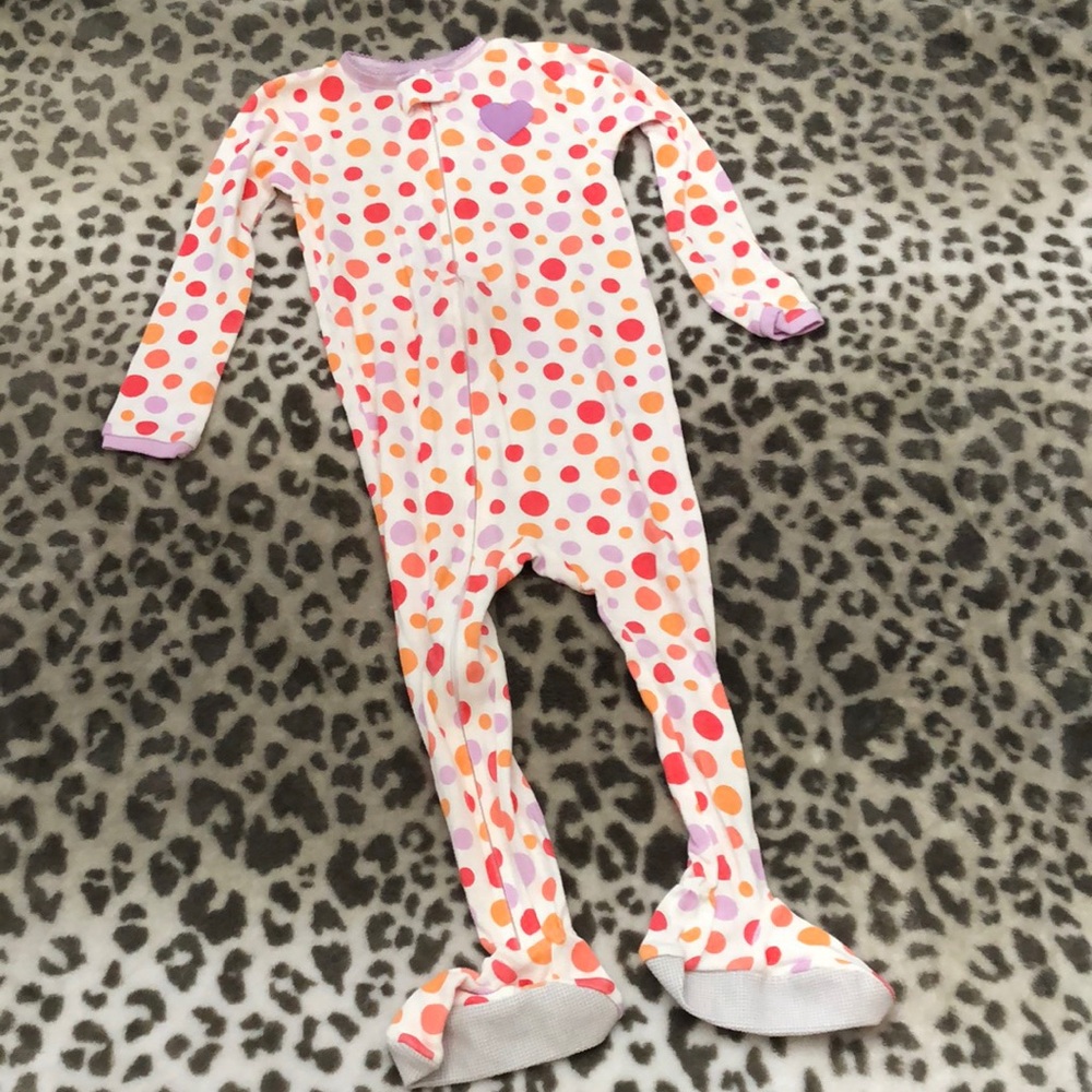 Carter’s Baby One Piece Polka Dot Snug Fit Footed PJ’s Pajamas Pink Size 24 mos